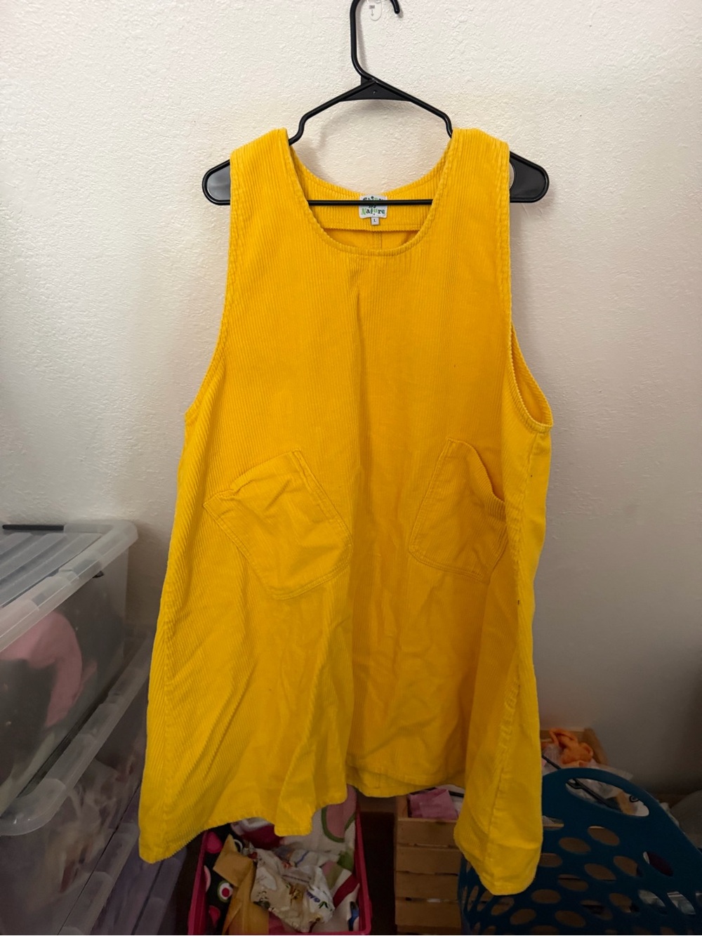 Bright Corduroy Pocket Tank Dress